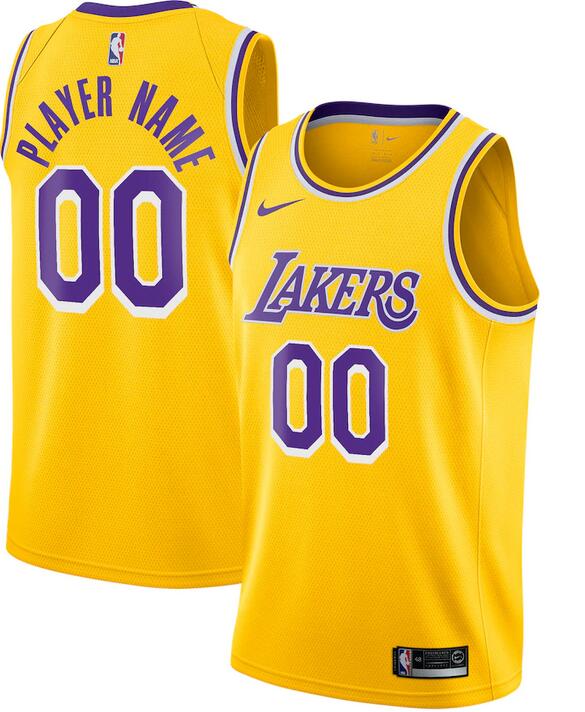 Los Angeles Lakers Nike Custom Swingman Jersey Gold Icon Edition Men NBA jerseys->customized nba jersey->Custom Jersey